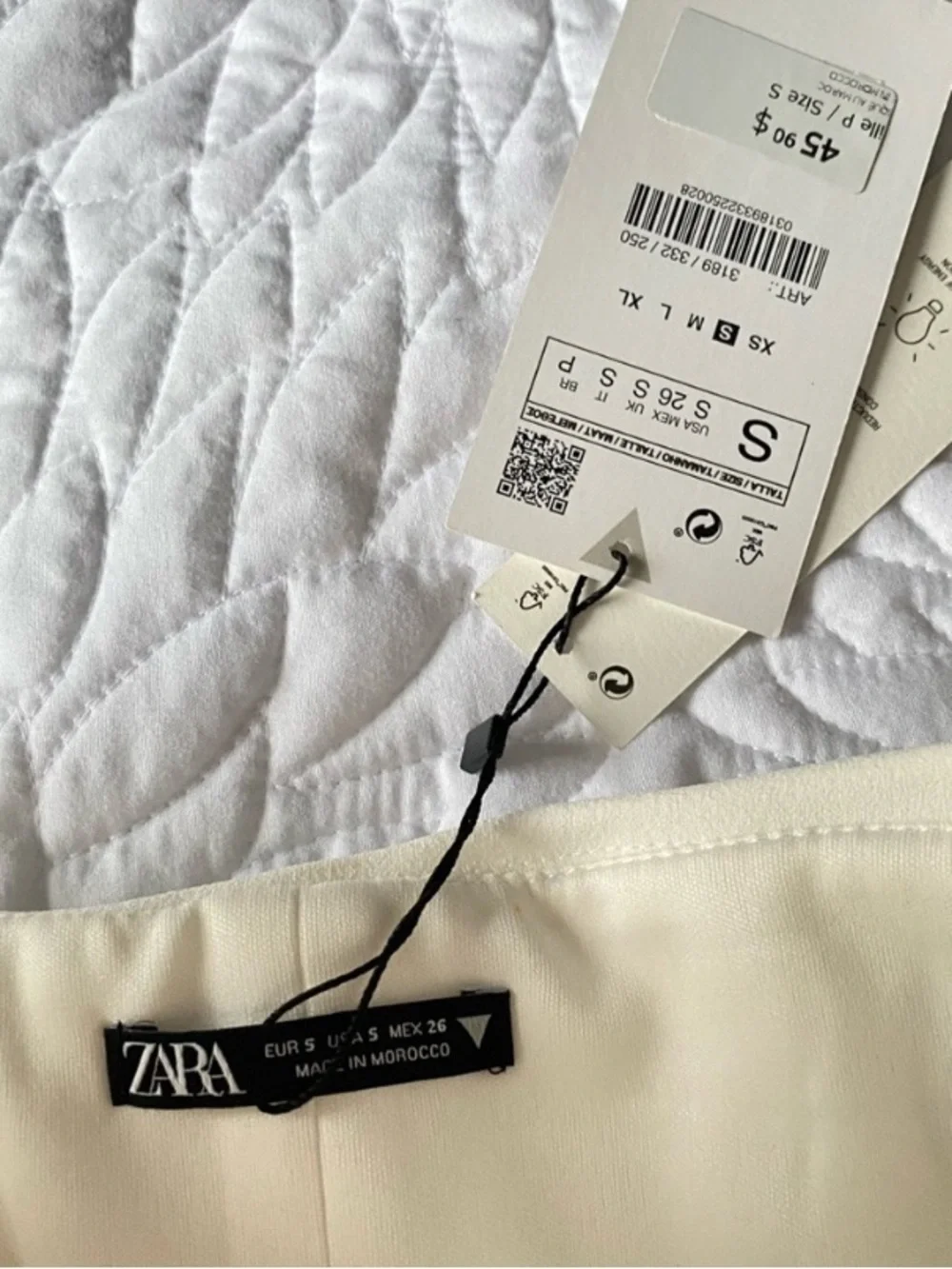 Zara NWT Strapless Cream White Rouched Minimalist Top - Picture 4 of 4